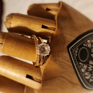 2ct simulated diamond Engagement ring and Wedding band